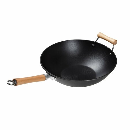 Joyce Chen Professional Series Cast Iron Wok with Maple Handles, 14-In. J23-0001